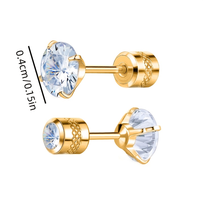 4pc Pearl Geometric Earrings Set, Stainless Steel